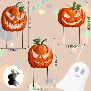 Set of 3 light up pumpkins